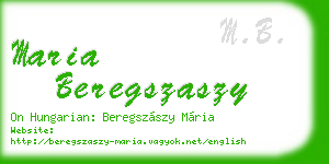 maria beregszaszy business card