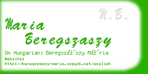 maria beregszaszy business card